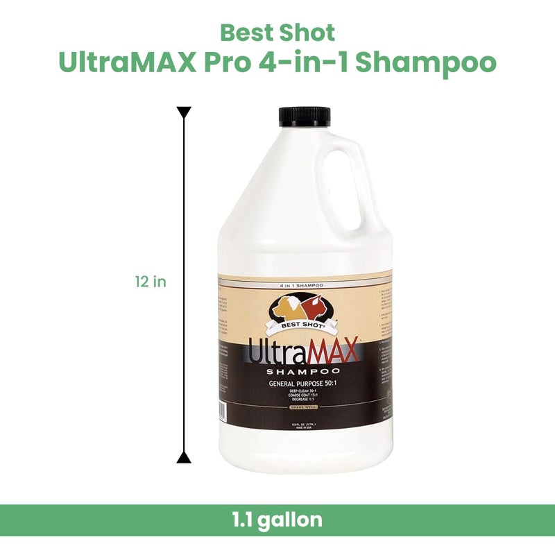 Best Shot UltraMAX Pro 4-in-1 Shampoo, Versatile Pet Shampoo, Ideal Pet Grooming Supplies, Ready to Use, Sweet Pea Essence, 1.1 Gallon - Image 2